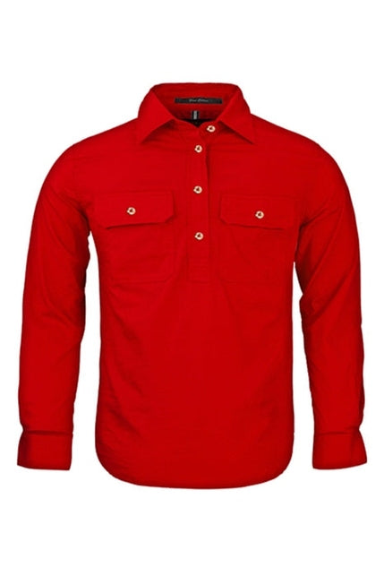 Kids Closed Front Shirt [c:red Size:0]