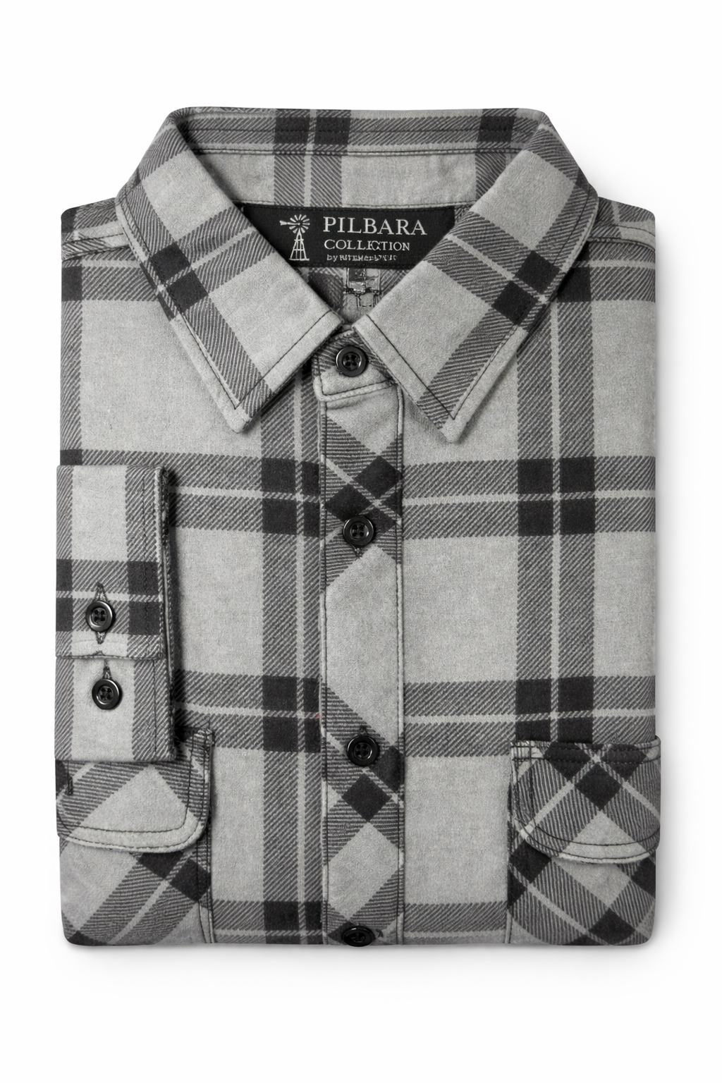 Flannelette Shirt [c:grey/black Size:2xl]