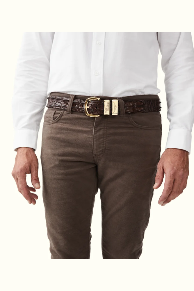 Crocodile Drover Belt [c:chestnut Size:30]