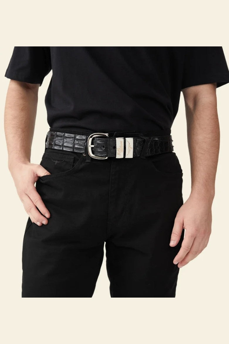 Crocodile Drover Belt [c:black Size:36]