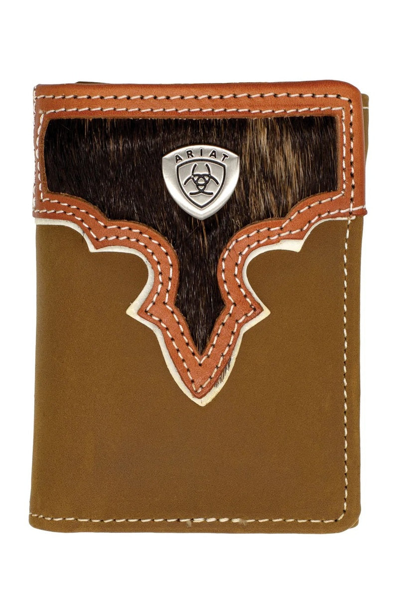 Tri-fold Wallet [style:two Toned Hair On C:brown]
