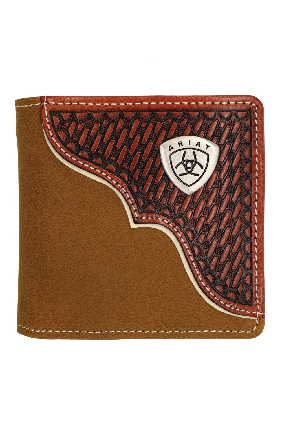 Bi-fold Wallet [style:basket Weave Overlay C:tan]