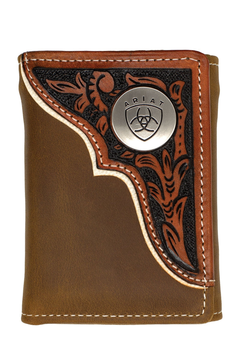 Tri-fold Wallet [style:tooled Overlay C:dark Tan]