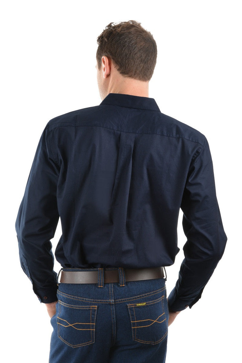 Half Placket Light Cotton Shirt [c:navy Size:3xl]