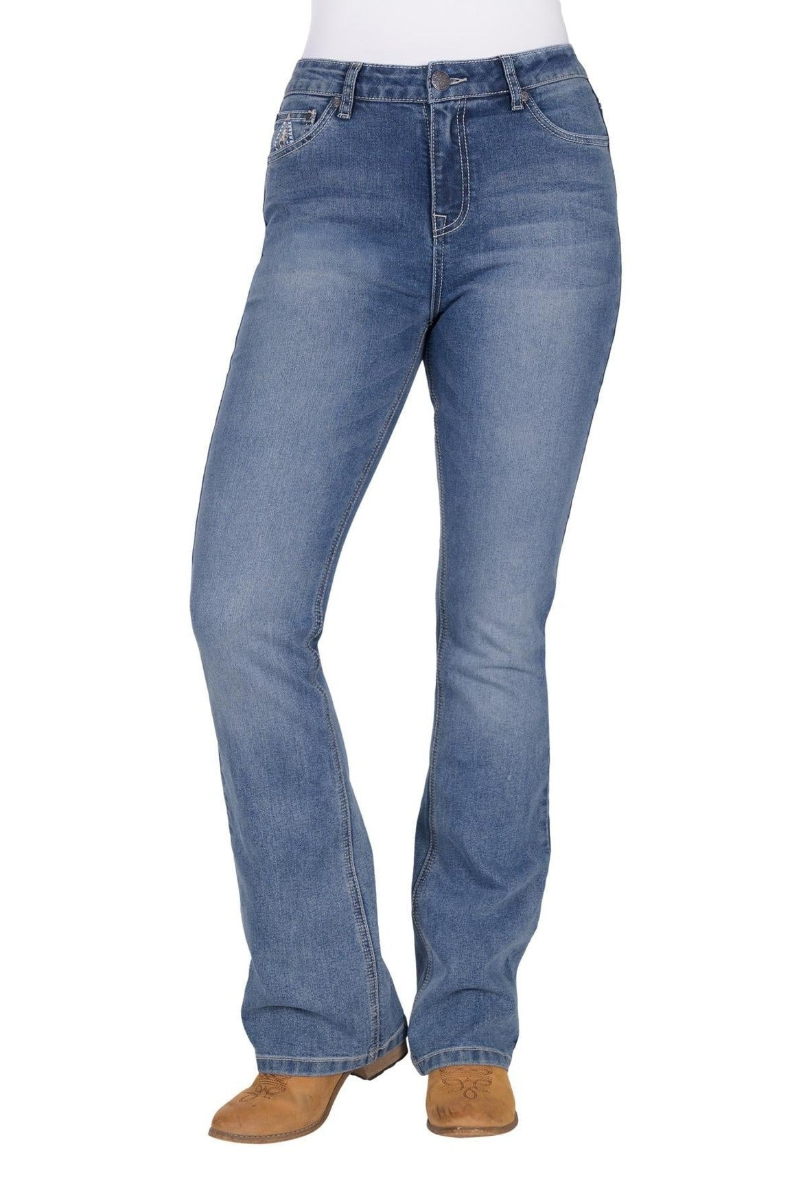 Pam High Rise Boot Cut Jeans Pure Western Outbush Alice Springs