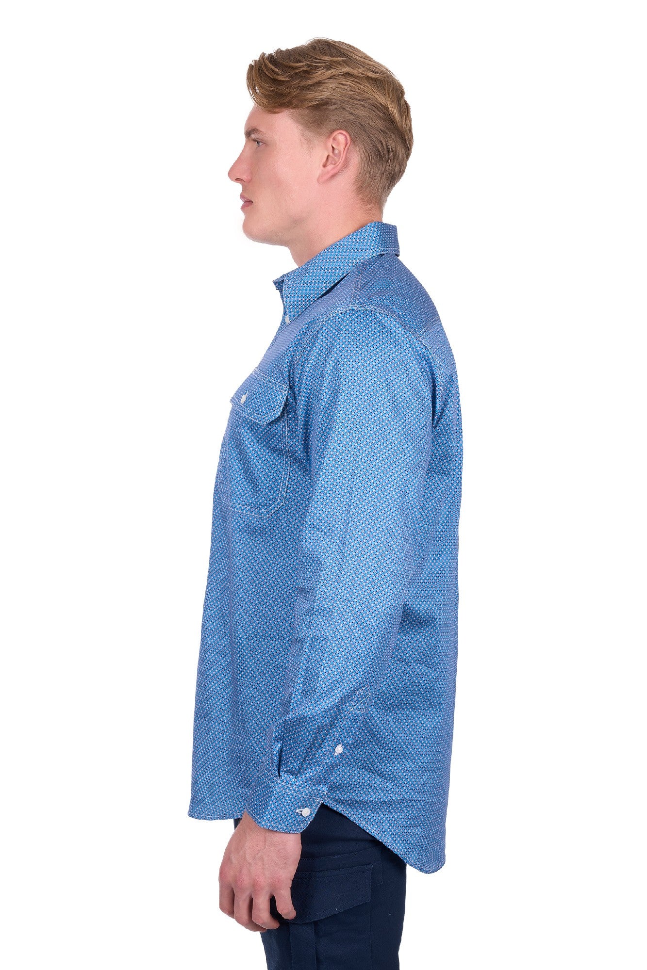 Holden 1/2 Plkt Shirt [c:navy/blue Size:xs]