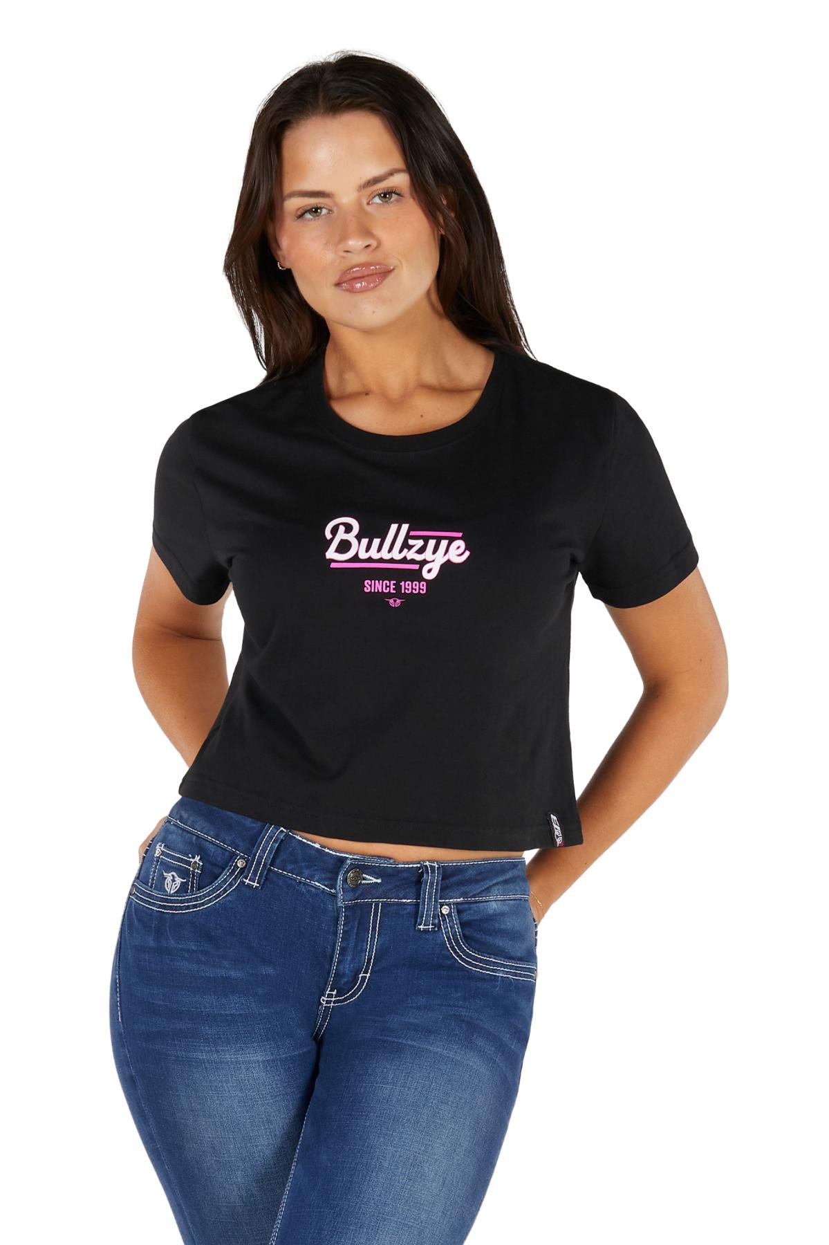 Evie Crop T-shirt [c:black Size:10]