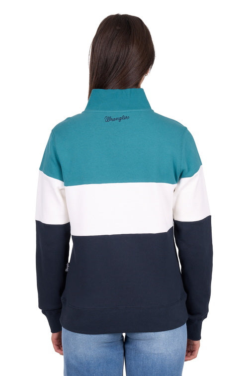 Dana 1/4 Zip Pullover [c:navy/teal Size:10]