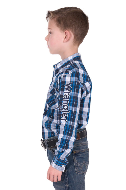 Boys Tony Logo Shirt [c:navy/royal Size:4]