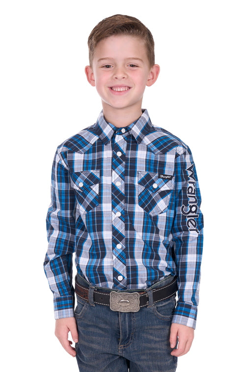 Boys Tony Logo Shirt [c:navy/royal Size:4]
