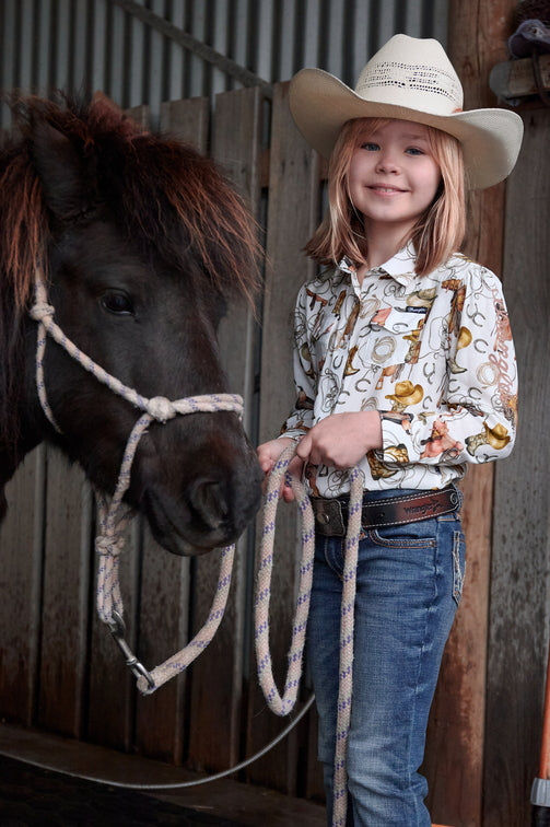 Girls Marilyn Logo Shirt [c:ivory Size:4]