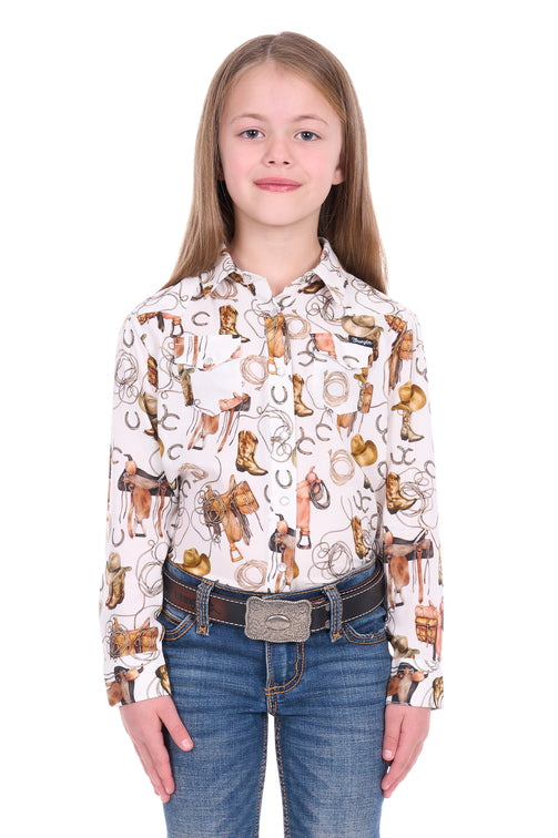 Girls Marilyn Logo Shirt [c:ivory Size:4]