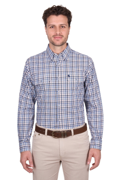 Patrick Shirt [c:blue/tan Size:s]