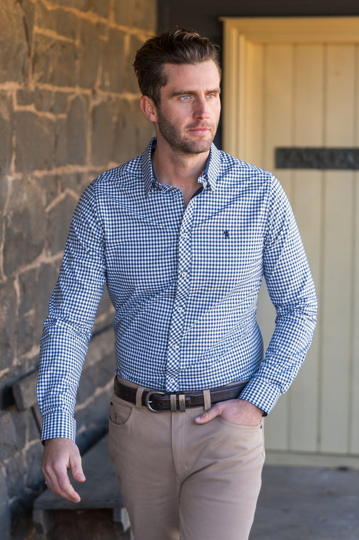 Anthony Shirt [c:navy/white Size:xs]