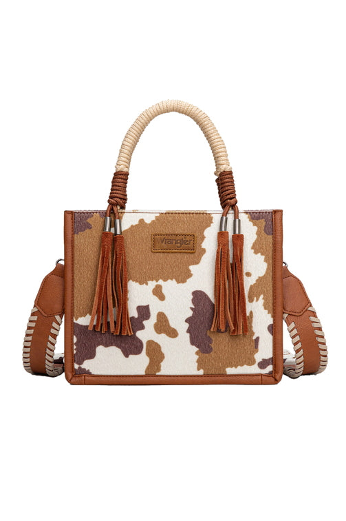 Cow Print Tassel Crossbody Bag [c:tan]