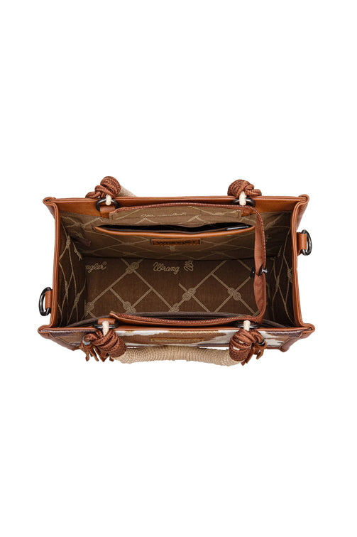 Cow Print Tassel Crossbody Bag [c:tan]