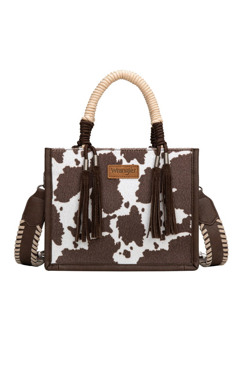 Cow Print Tassel Crossbody Bag [c:chocolate]