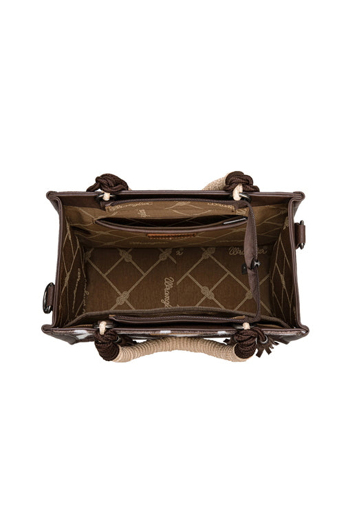 Cow Print Tassel Crossbody Bag [c:chocolate]