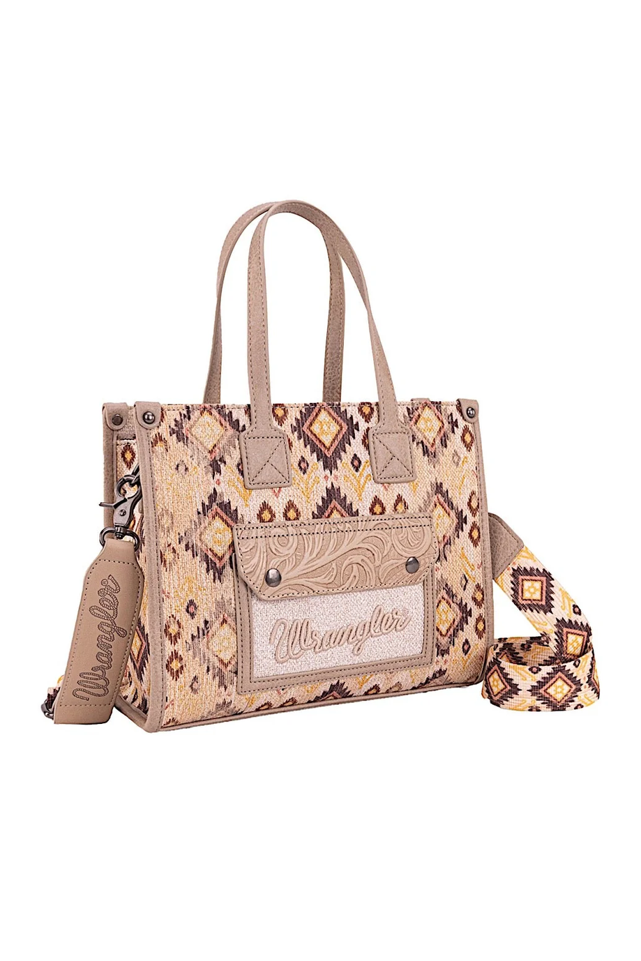 Aztec Crossbody Tote Bag [c:camel]