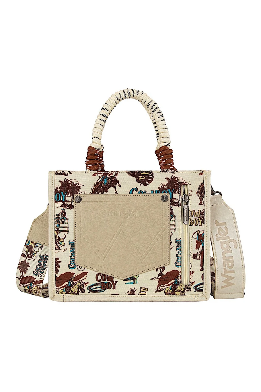 Rodeo Print Crossbody Bag [c:natural]