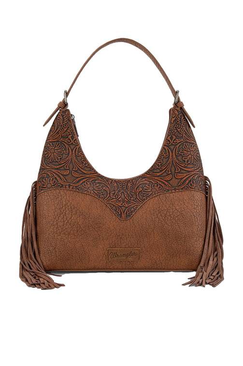 Tooled Fringe Shoulder Bag [c:tan]