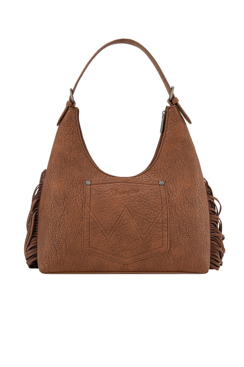 Tooled Fringe Shoulder Bag [c:tan]