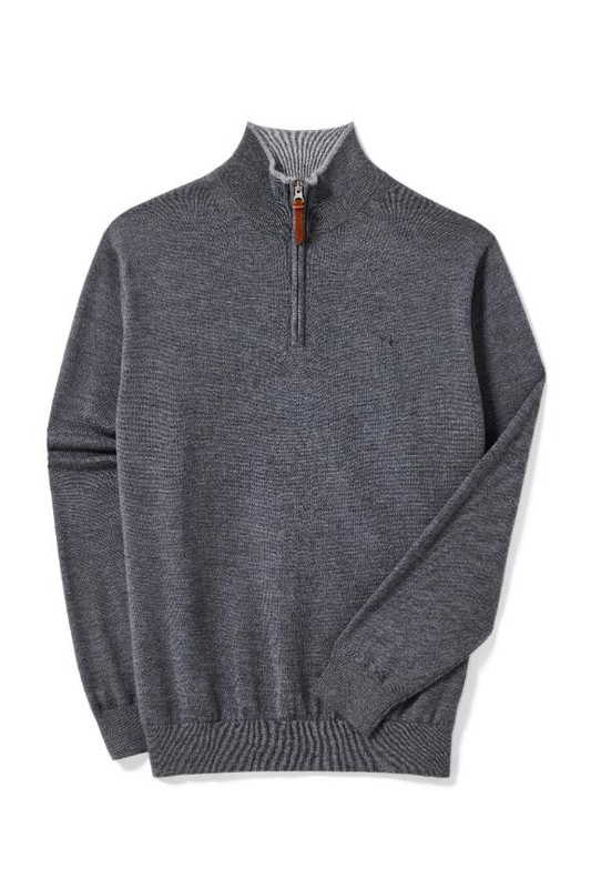 Ernest Merino 1/4 Zip Knit [c:sea Mist Size:m]