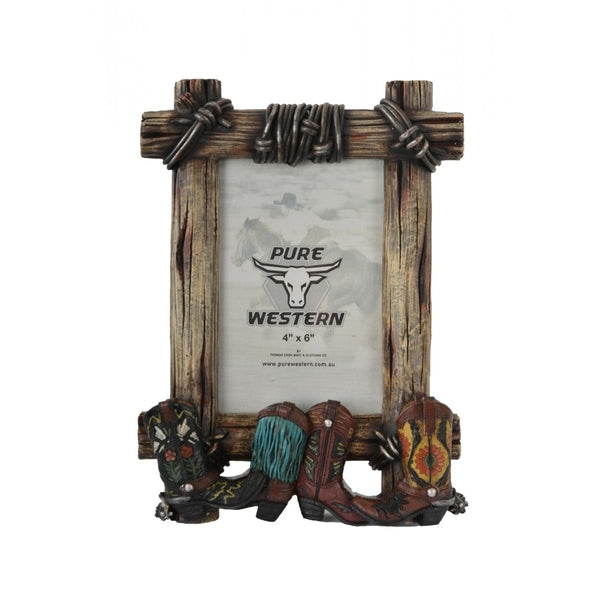 BOOTS AND BARB WIRE PICTURE FRAME 4X6 ASSORTED All SS21
