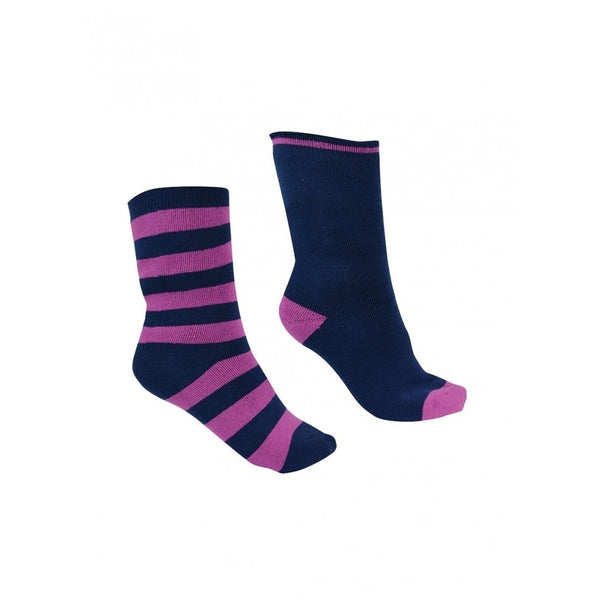 THERMAL SOCKS - TWIN PACK PURPLE ORCHID/NAVY 2-7