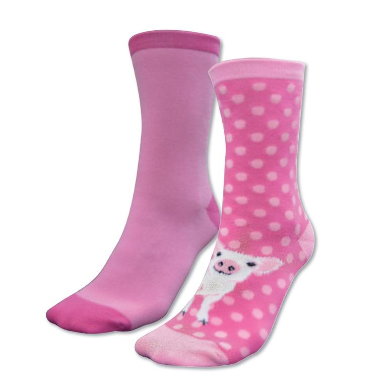 HOMESTEAD SOCKS - TWIN PACK PINK (PIGLET) 2-7