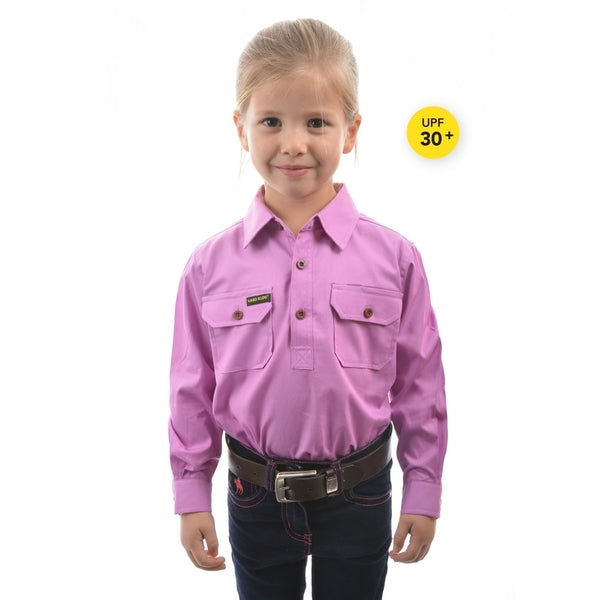 KIDS HALF PLACKET LIGHT COTTON SHIRT VIOLET 2