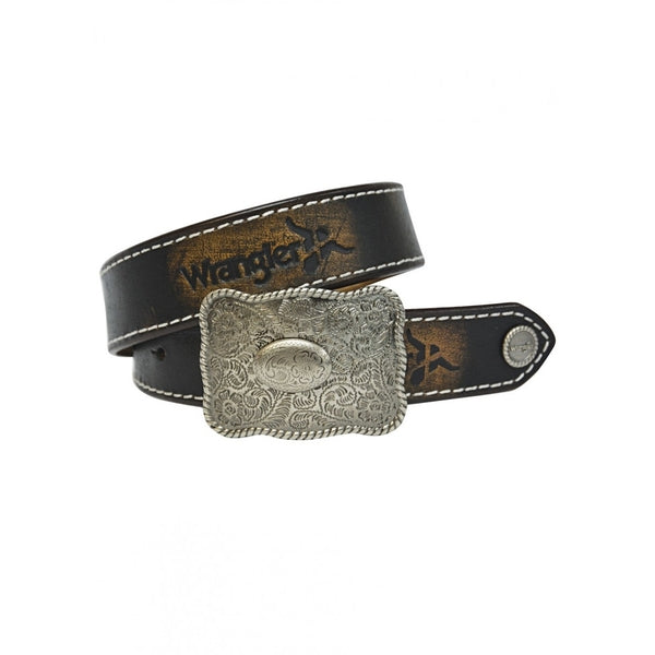 KIDS ABRASION LOGO BELT BROWN 22