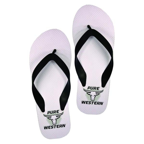 DAZZA - MENS THONGS BLACK/WHITE 8 (Disc 10/21)