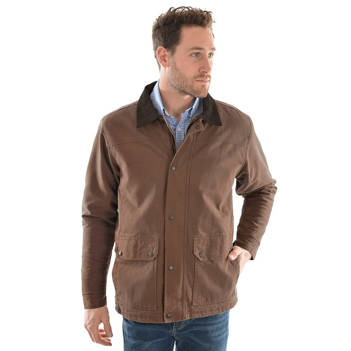 MENS TC CANVAS JACKET DARK TAN S
