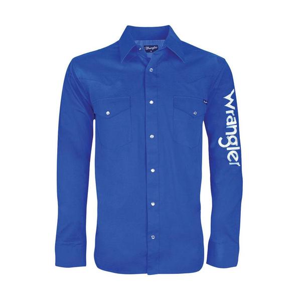 MENS LOGO RODEO L/S DRILL SHIRT COBALT S