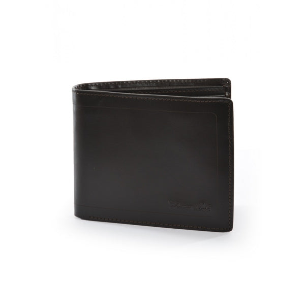 MENS LEATHER EDGED WALLET DARK BROWN ALL