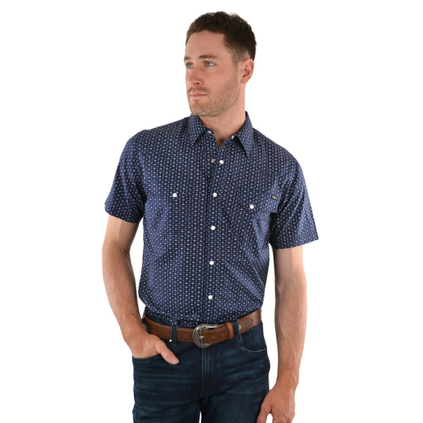 MENS CATER CHECK S/S SHIRT ROYAL BLUE S SS21