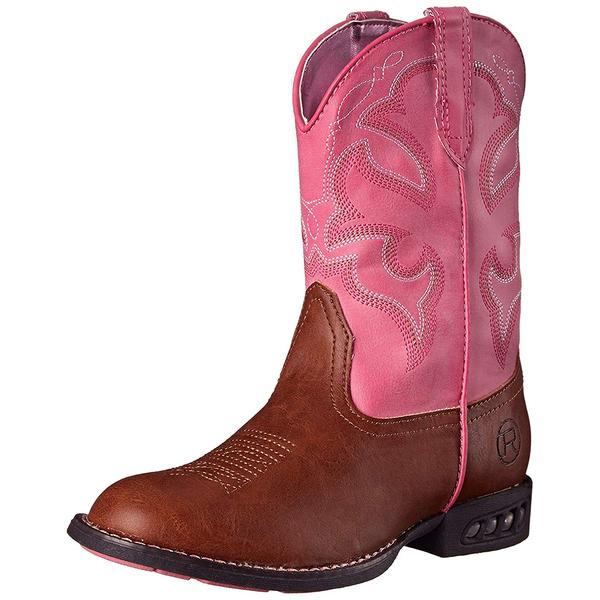 Roper Kids Lightning Tan/Pink 05